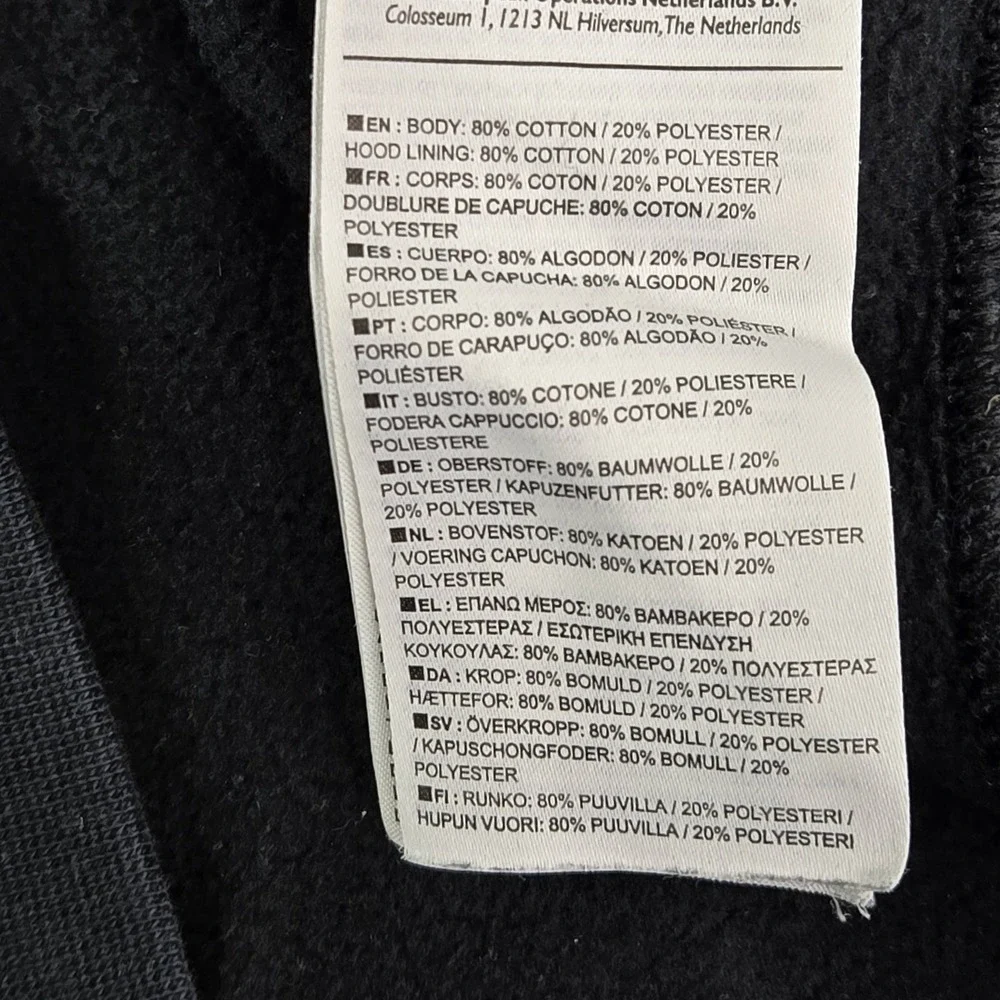 Nike Men Hoodie S Black NWS Embroidery Graphic Print Fleece READ